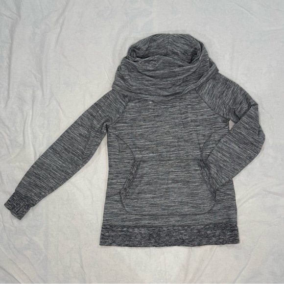 L.L. Bean Cozy Cowl Neck Pullover Sweatshirt Gray Marl | Medium - Picture 2 of 11